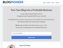 Tablet Screenshot of blogpioneer.com
